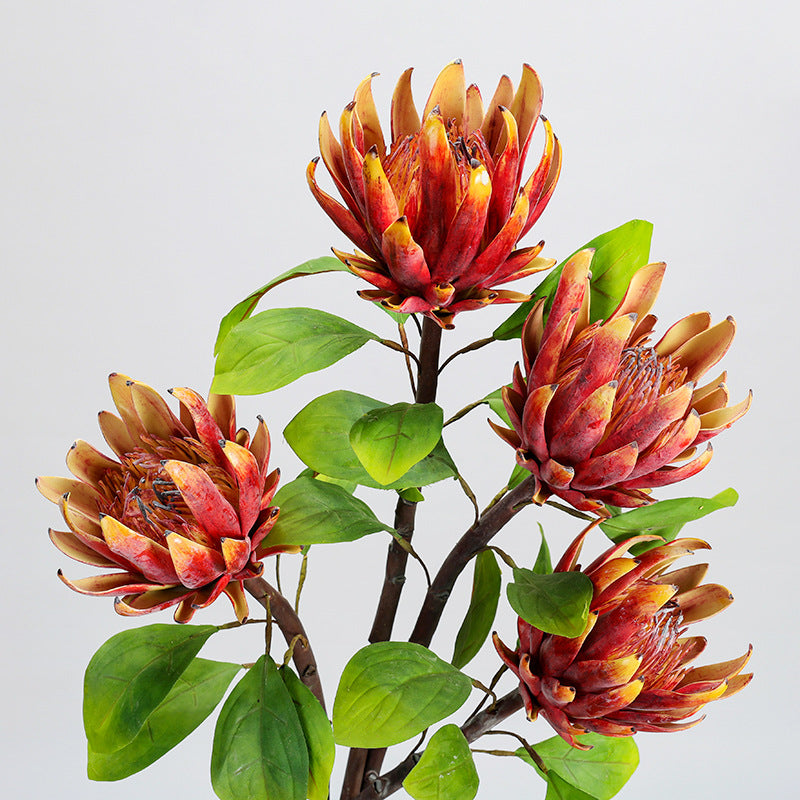 Fleur artificielle haut de gamme Protéa royale d'Afrique du Sud, tige unique de 63 cm, décoration intérieure et mariage
