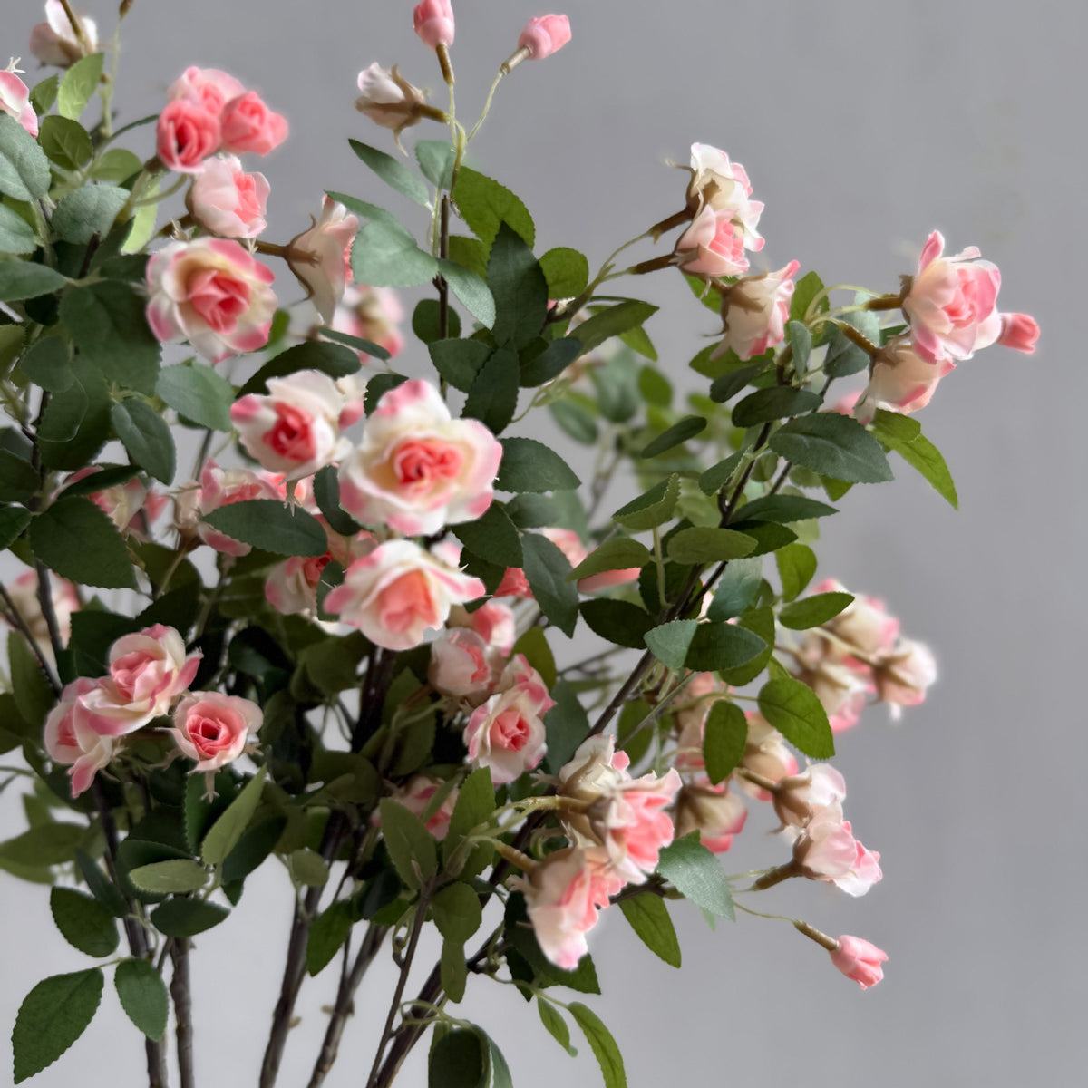 Bouquet de roses miniatures artificielles en soie, 18 fleurs, 64 cm, décoration élégante salon table mariage
