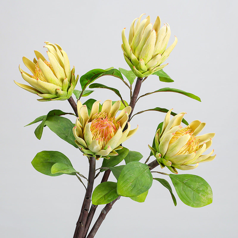 Fleur artificielle haut de gamme Protéa royale d'Afrique du Sud, tige unique de 63 cm, décoration intérieure et mariage