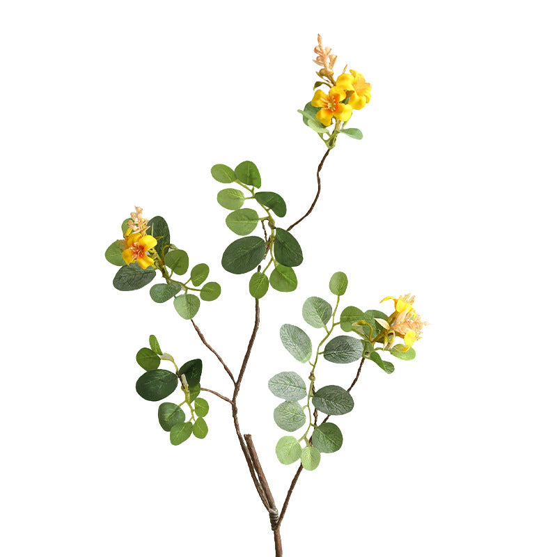 Fleur artificielle Clematis, tige unique avec 3 fleurs en tissu soyeux 52cm, décoration d'intérieur style champêtre