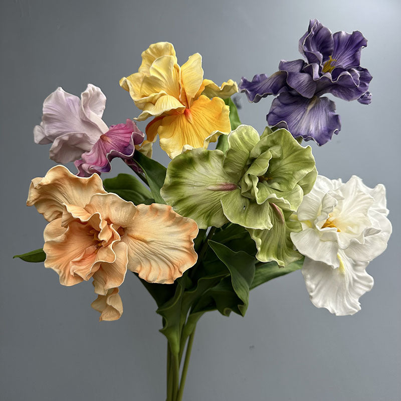 Fleur artificielle Iris en PU, tige unique de 64 cm, décoration élégante pour mariage, maison et extérieur