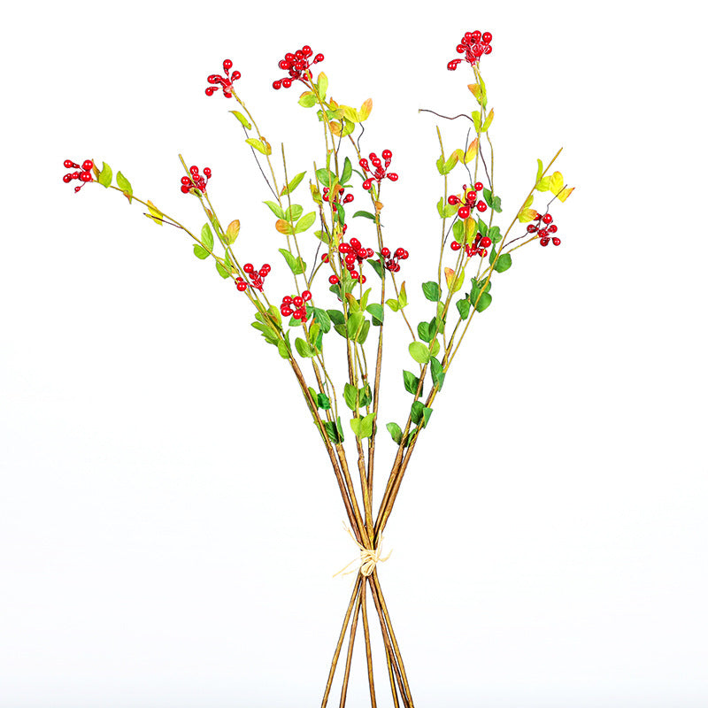Bouquet de baies artificielles, 6 tiges avec 18 baies (50 cm), décoration intérieure style champêtre