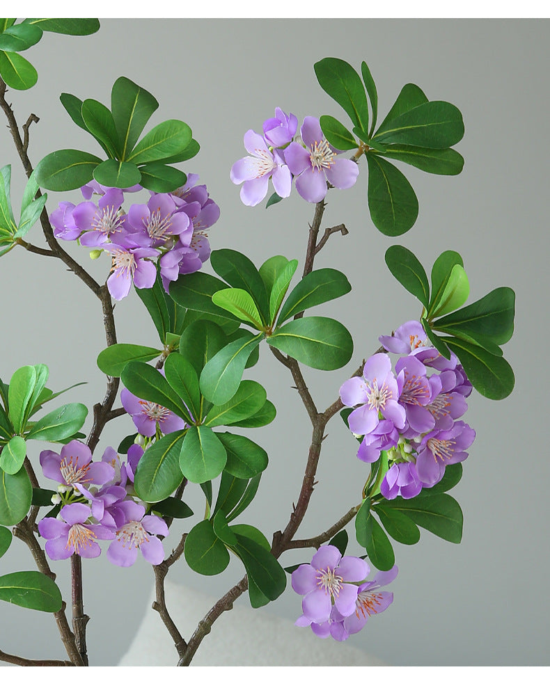 Fleur artificielle Pittosporum, tige unique avec 15 fleurs, 78 cm, tissu soyeux, décoration intérieure