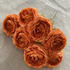 Bouquet de Pivoines en Tissu Soie, 7 Fleurs, 40 cm, Décoration Élégante pour Mariage et Intérieur