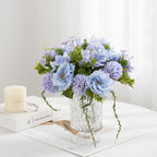 Bouquet de roses et chrysanthèmes artificiels 28 cm, décoration élégante pour mariage, maison ou café, style champêtre et bohème