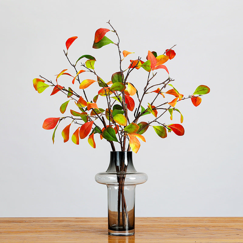 Branche de feuilles de kaki en soie artificielle, longueur 93 cm, décoration intérieure, style campagne
