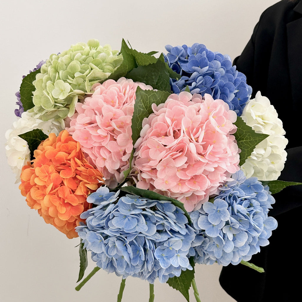 Fleur artificielle d'hortensia, tige unique avec 176 fleurs, 51 cm, tissu polyester, décoration intérieure et extérieure