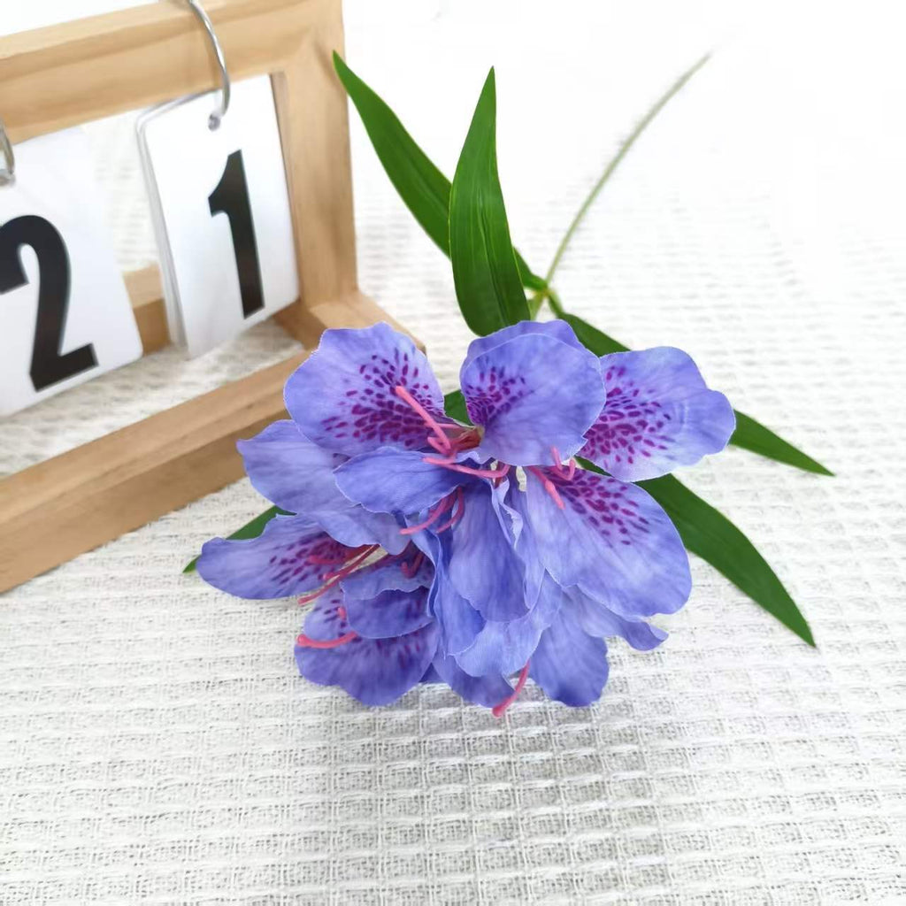Fleur artificielle Rhododendron, 3 fleurs sur une tige de 70 cm, tissu polyester soyeux, décoration intérieure