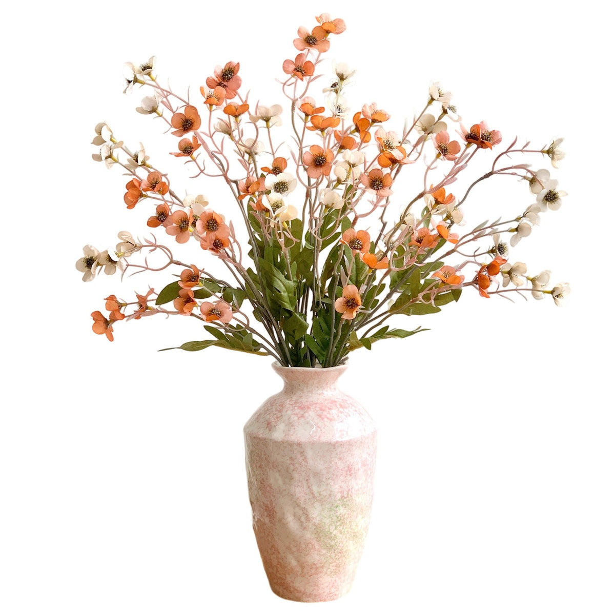 Bouquet de fleurs artificielles en soie polyester, 15 fleurs de prunier, 58 cm, décoration intérieure, style rétro