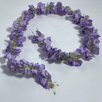 Guirlande de glycine artificielle en tissu soyeux, 150 cm de long, 168 fleurs, pour mariage, décoration intérieure et extérieure