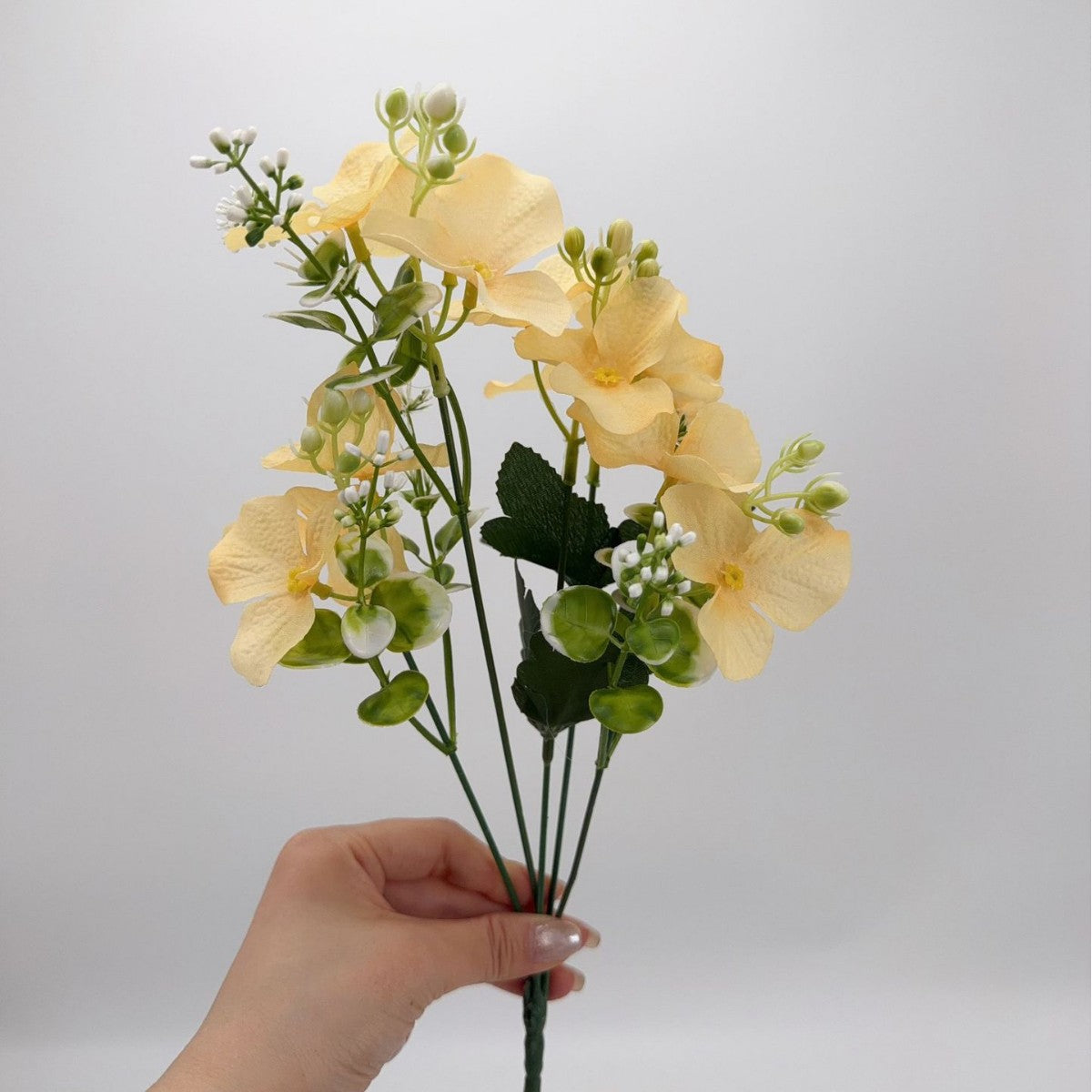 Bouquet de fleurs artificielles en hydrangea, 36 cm, tissu soyeux, multicolore, pour décoration intérieure et événements