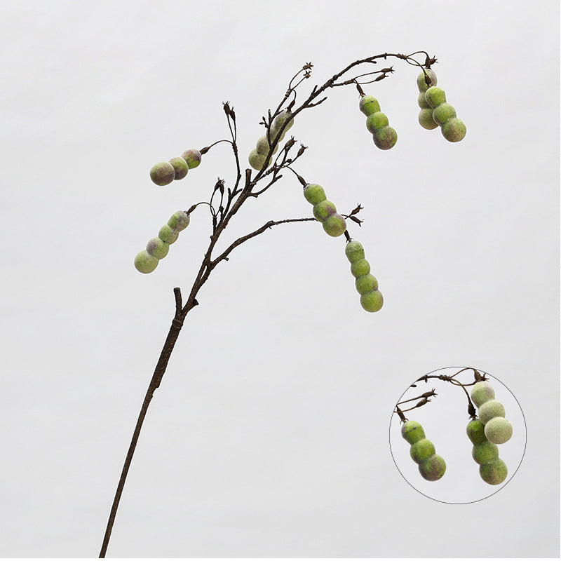 Décoration rustique en mousse, branche de fruits de calebasse suspendue, 76 cm, idéale pour intérieur et vitrines