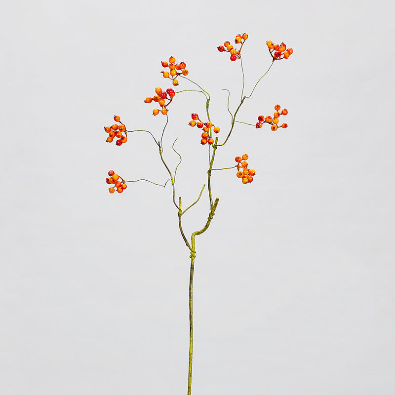Branche de baies artificielles, 9 baies rouges et houx, décoration intérieure élégante, 70 cm