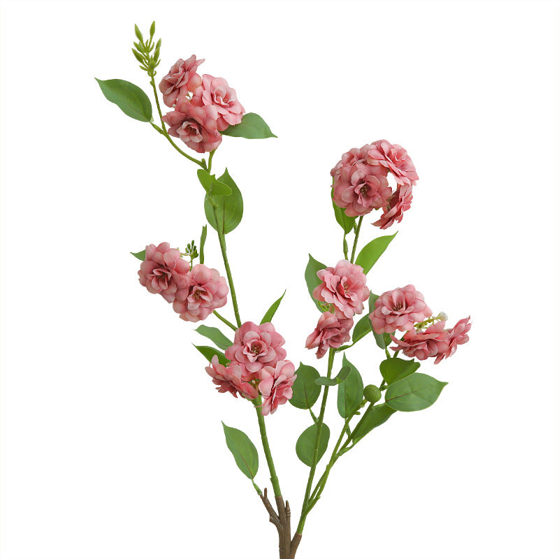 Fleur artificielle en soie camélia multi-têtes, tige unique 87 cm, décoration champêtre pour intérieur, mariage, commerce