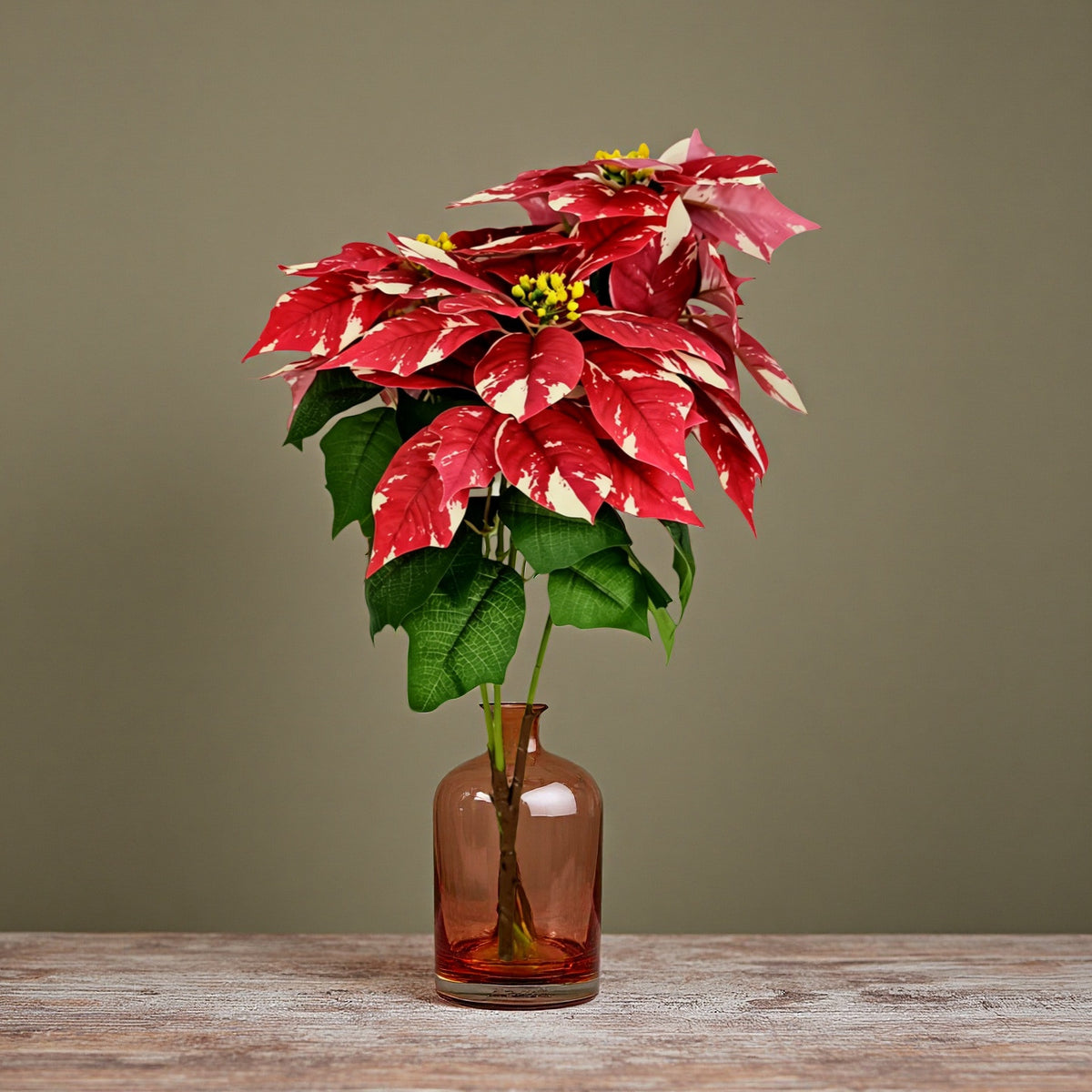 Fleur artificielle Poinsettia, 52 cm, idéale pour Noël, mariages et décoration intérieure