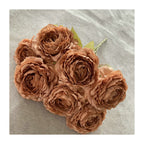 Bouquet de Pivoines en Tissu Soie, 7 Fleurs, 40 cm, Décoration Élégante pour Mariage et Intérieur