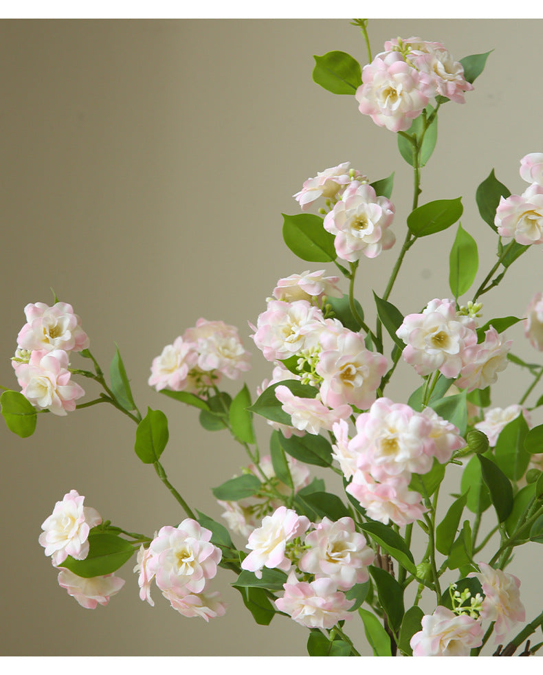 Fleur artificielle en soie camélia multi-têtes, tige unique 87 cm, décoration champêtre pour intérieur, mariage, commerce