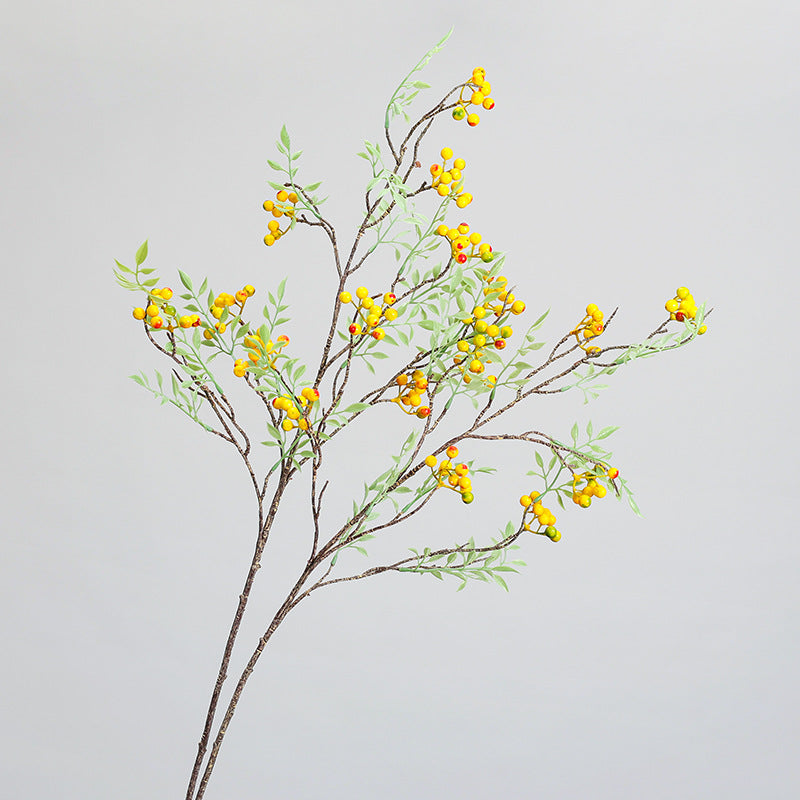 Branche de faux Coriaria avec feuilles et fruits, décoration florale pour intérieur, 98 cm
