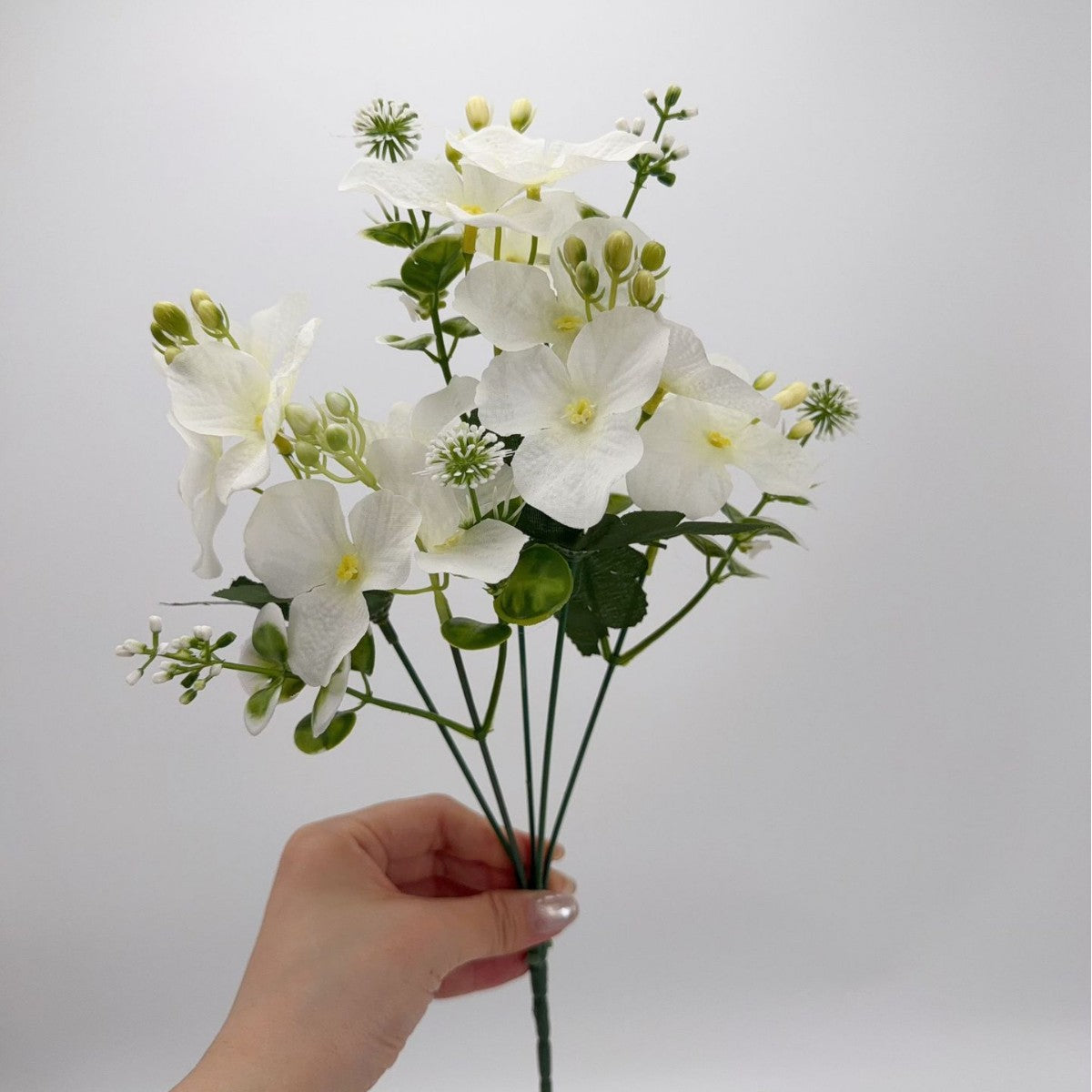 Bouquet de fleurs artificielles en hydrangea, 36 cm, tissu soyeux, multicolore, pour décoration intérieure et événements