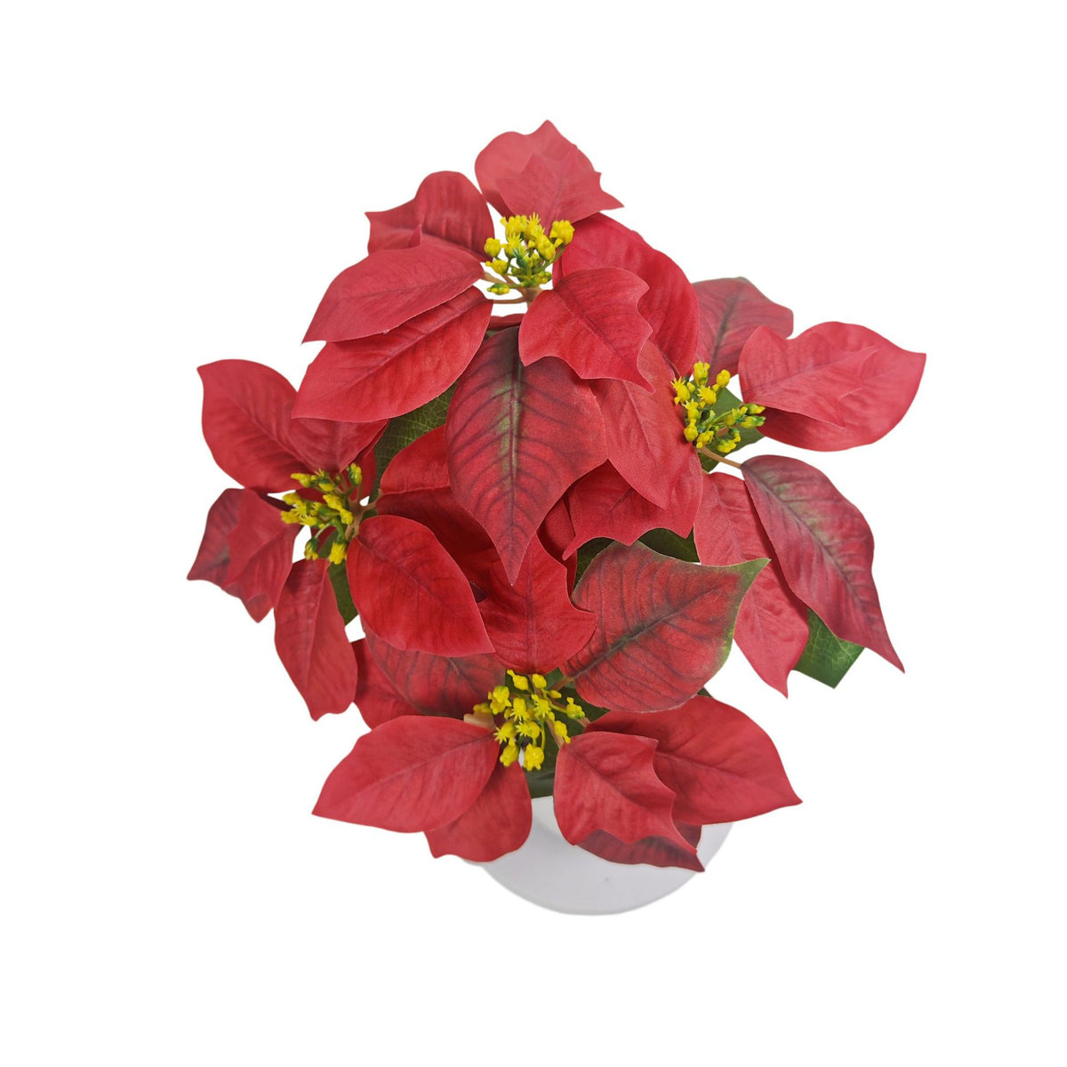 Plante Artificielle Poinsettia avec 5 Fleurs, Décoration de Noël, 52 cm