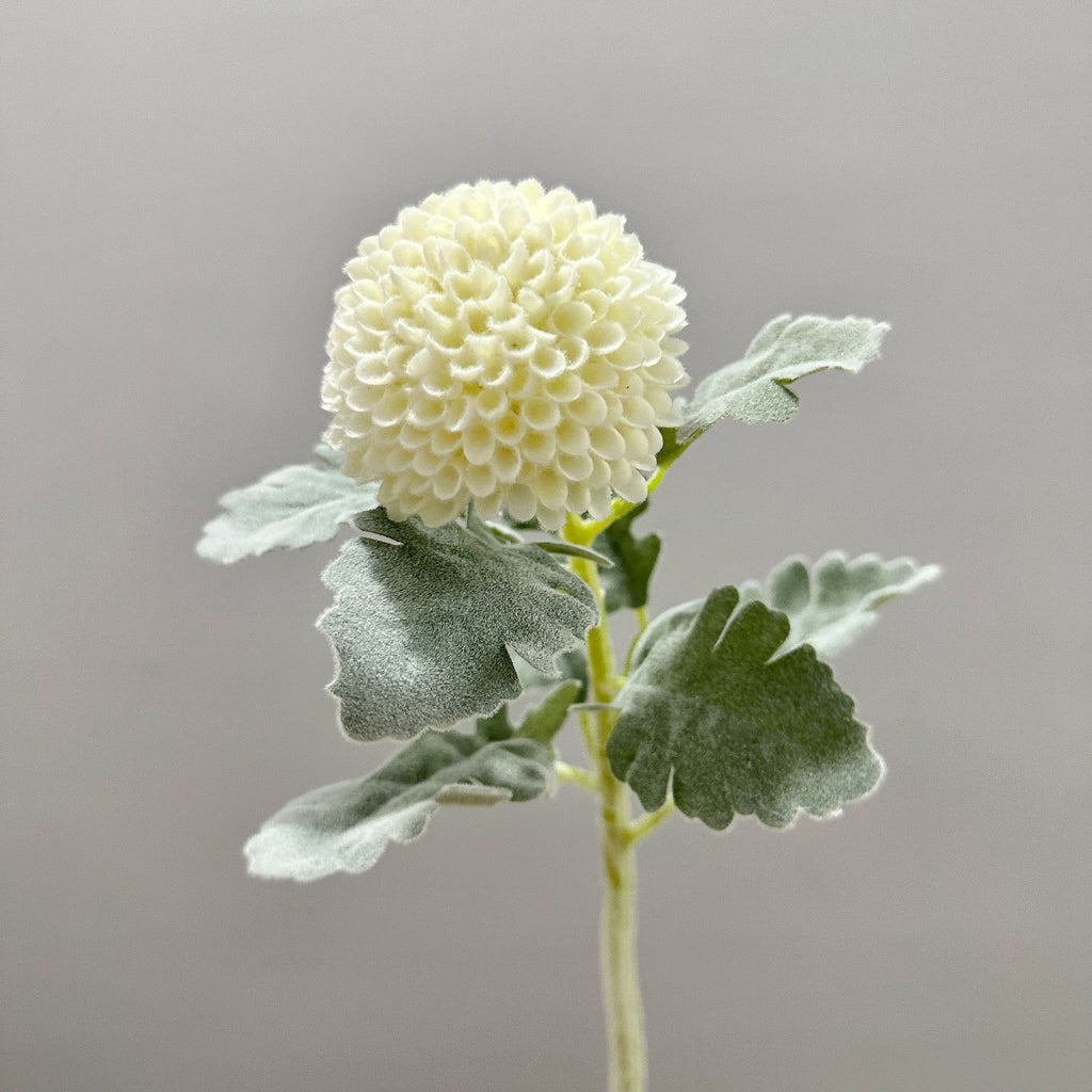 Fleur artificielle Chrysanthème Boule, Tige Unique, 37 cm, Polyester Soie, Décoration Intérieure, Mariage, Bureau