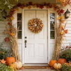 Couronne d'eucalyptus et baies d'automne, 45 cm, décoration murale ou porte, intérieur/extérieur