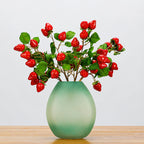 Branche décorative artificielle avec fraises et feuilles, 48 cm, idéale pour décoration intérieure, mariages et événements