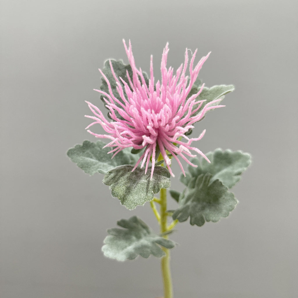 Tige unique d'Eryngium artificiel, 38 cm, en polyester soyeux, idéal pour mariages et décoration intérieure