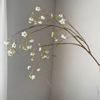 Fleur artificielle de Delphinium et Spirée de perles, 132 cm, tige unique, soie, jaune/bleu/blanc, décoration intérieure/extérieure, mariage, événements