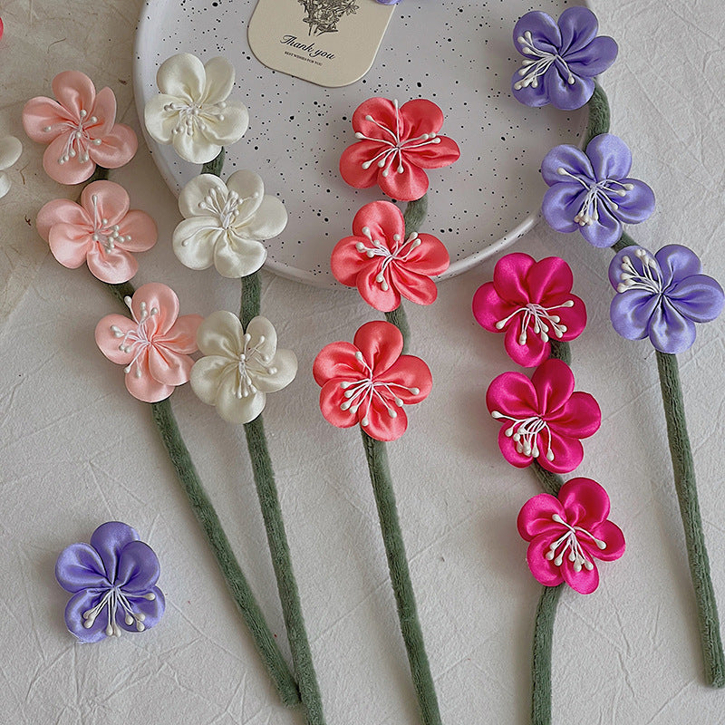 Bouquet de fleurs artificielles en polyester, fleurs de prunier, 30 cm, 10 tiges, décor d'intérieur
