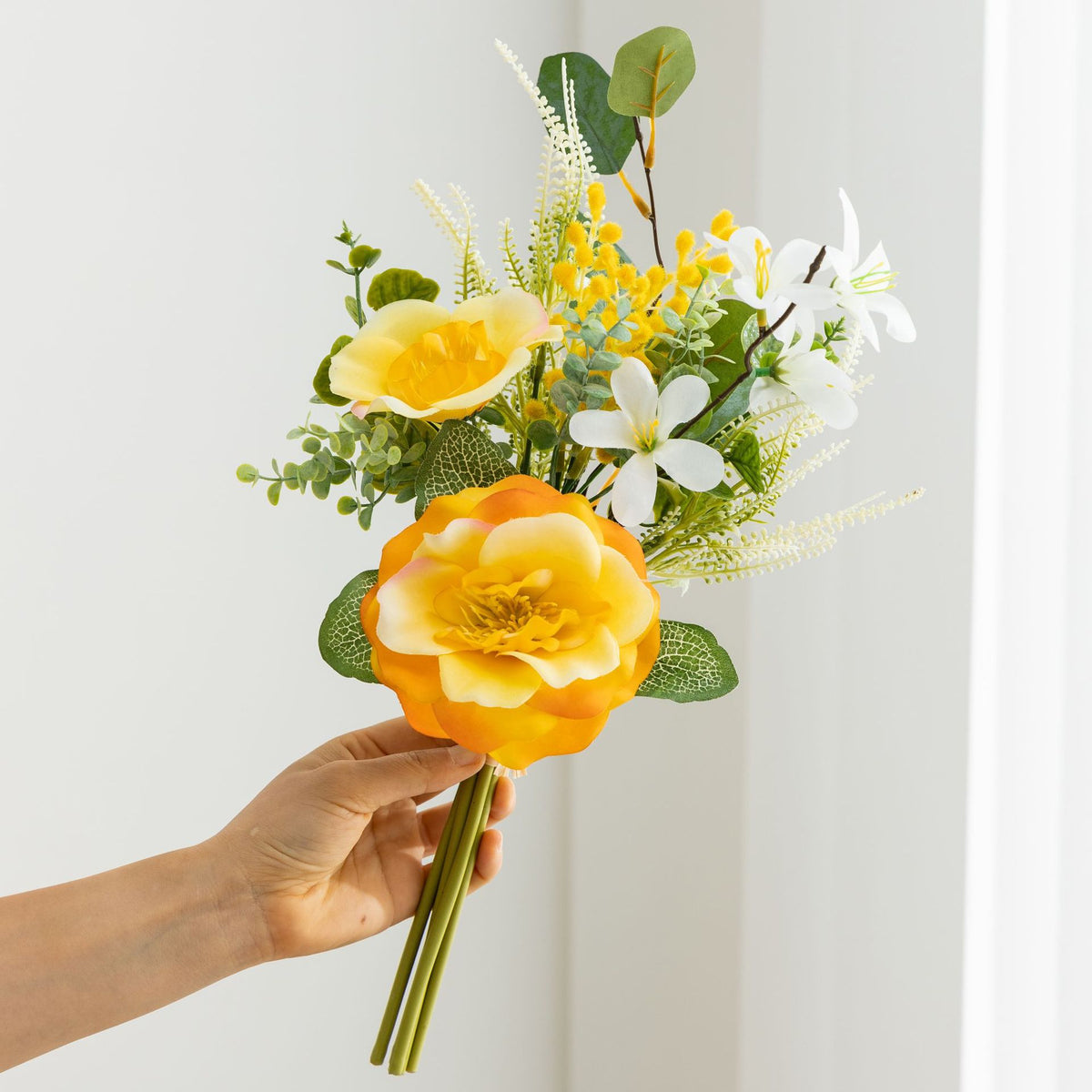 Bouquet de camélias artificiels en soie, 45 cm, décoration intérieure, mariage, événements, ins moderne, élégant
