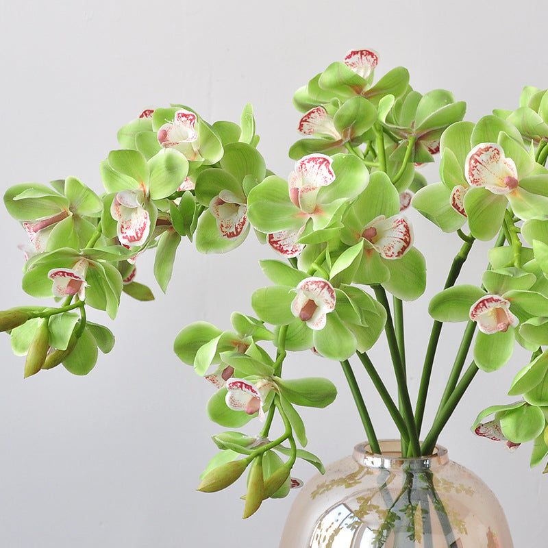 Orchidée papillon artificielle, tige unique avec 8 fleurs, 69 cm, décoration intérieure élégante