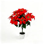 Bouquet de 12 fleurs artificielles Poinsettia, 50 cm, idéal pour mariages et décorations de Noël