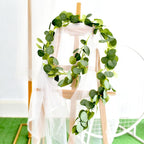 Liane artificielle en feuilles d'eucalyptus, 190 cm, idéale pour mariages et décoration intérieure
