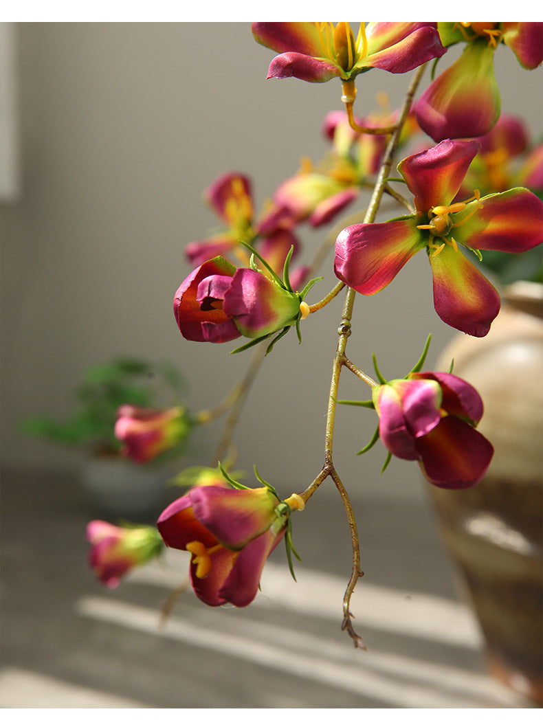 Branche de fleurs de cornouiller artificielles en soie, 85 cm, décoration élégante pour maison, mariage ou boutique, 9 fleurs par tige