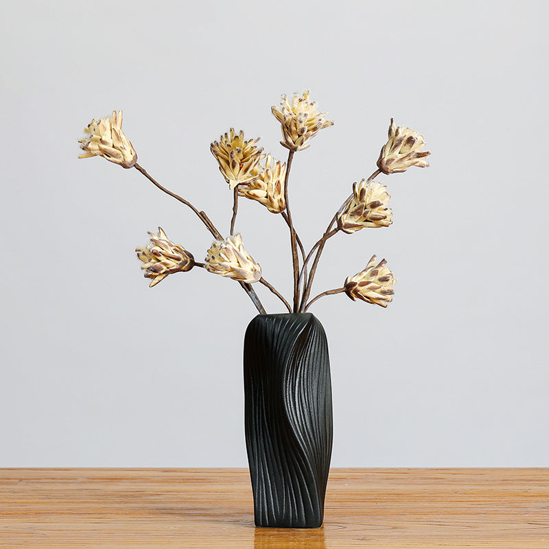Fleur séchée Protea Cynaroides à tige unique, 44 cm, décoration intérieure élégante