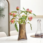 Fleur artificielle de Chardon-Marie à deux têtes, longueur 30 cm, décoration intérieure, style rustique et tropical