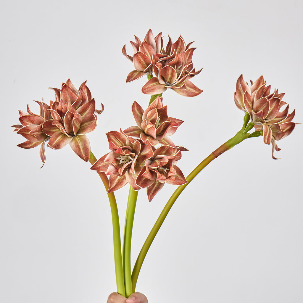 Fleur artificielle Clivia, décoration élégante pour intérieur, 3 fleurs, 56 cm