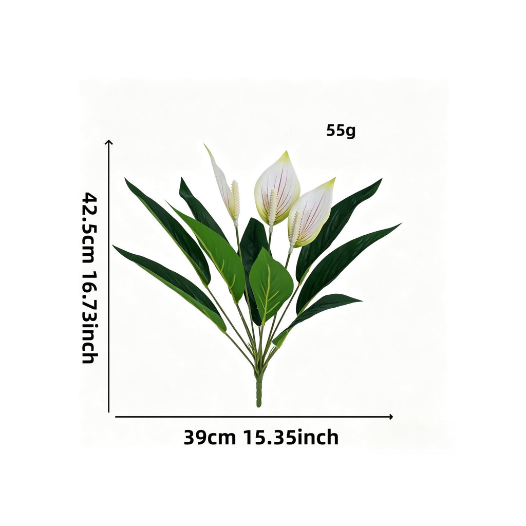 Anthurium artificiel, bouquet de 12 fleurs, 42,5 cm, plastique PE/PVC, décoration intérieure, mariage, événements