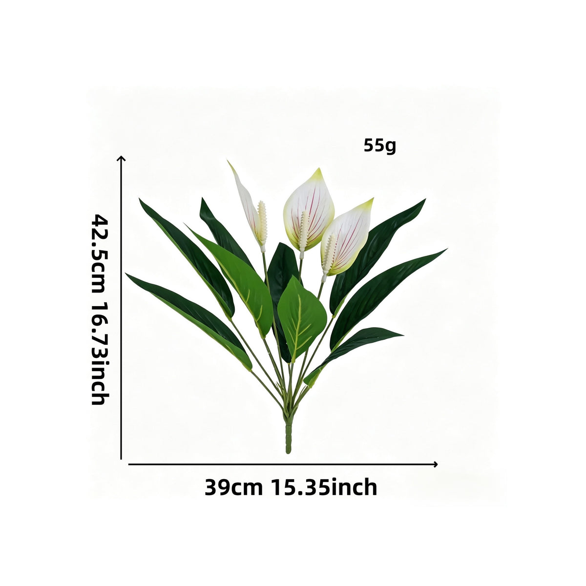 Anthurium artificiel, bouquet de 12 fleurs, 42,5 cm, plastique PE/PVC, décoration intérieure, mariage, événements