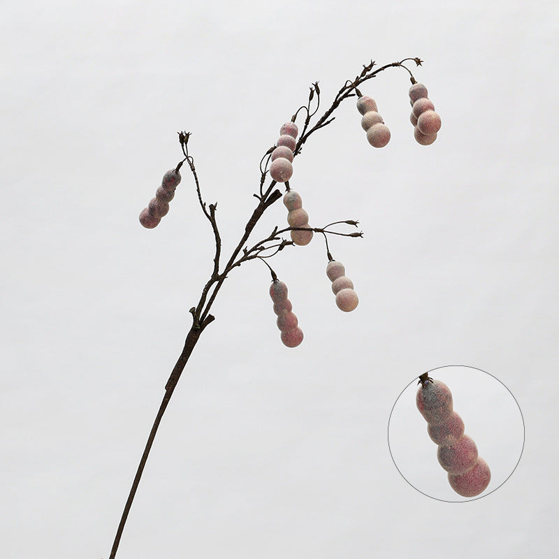 Décoration rustique en mousse, branche de fruits de calebasse suspendue, 76 cm, idéale pour intérieur et vitrines
