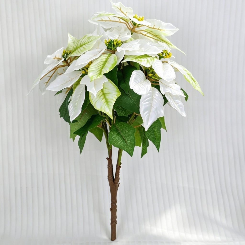 Fleur artificielle de Poinsettia, bouquet de 52 cm, tissu polyester, décoration de Noël, mariage et intérieur