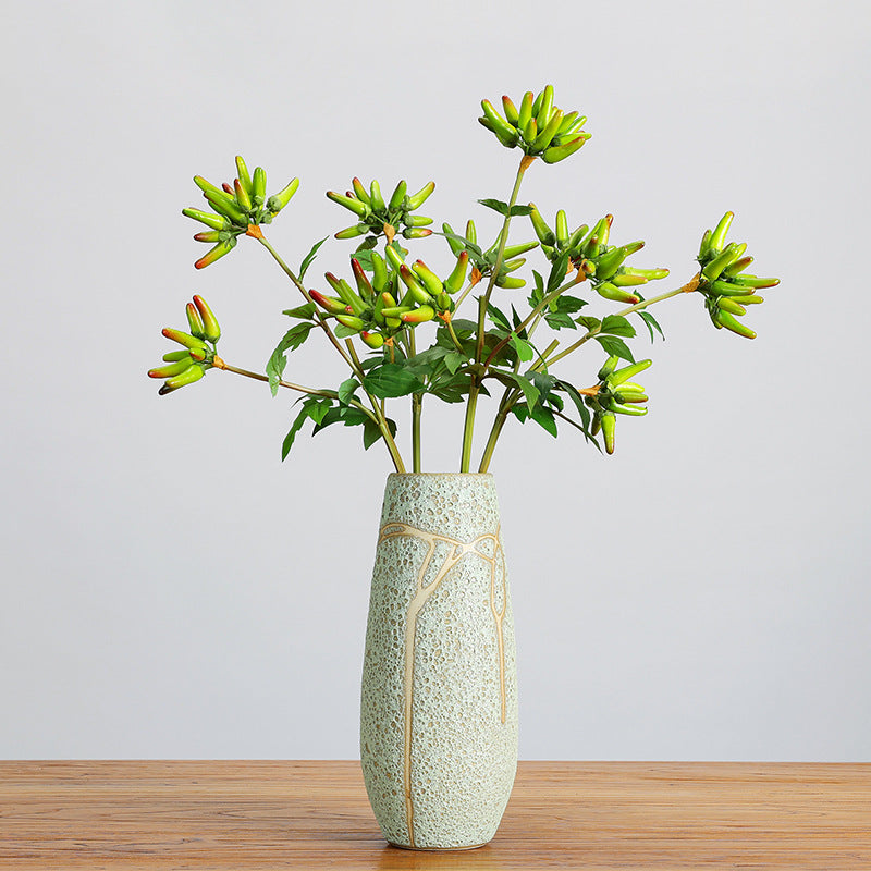 Branche artificielle de piments décoratifs, 69 cm, 32 fruits, intérieur