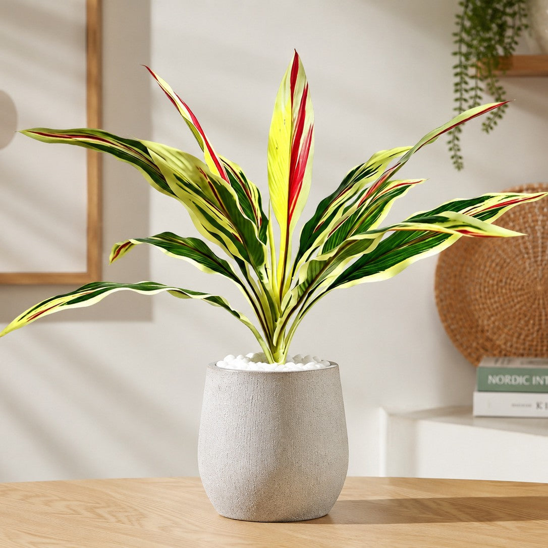 Plante Artificielle en Plastique, Fougère et Colocasia, 55 cm, Décoration Intérieure et Extérieure