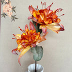 Fleur artificielle chic, tige unique avec 2 fleurs sauvages, 93 cm, idéale pour décoration intérieure et événements