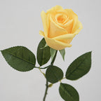 Rose artificielle en tissu soyeux 47 cm, tige unique avec 1 fleur de 8,5 cm, décoration élégante pour mariage, intérieur, vitrine