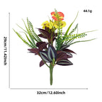 Composition Décorative en Faux Feuillage, Démon de l'Œil de Tradescantia et Impatiens, 29 cm, Pour Bureau et Intérieur
