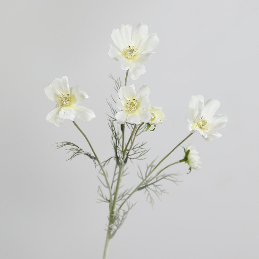Fleurs artificielles Cosmos, bouquet de 6 tiges en soie polyester, 60 cm, décoration intérieure élégante
