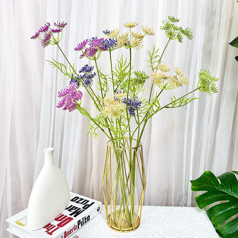 Fleur artificielle en dentelle à 3 branches, 24 fleurs par tige, 75 cm, pour décoration de mariage, maison et hôtel
