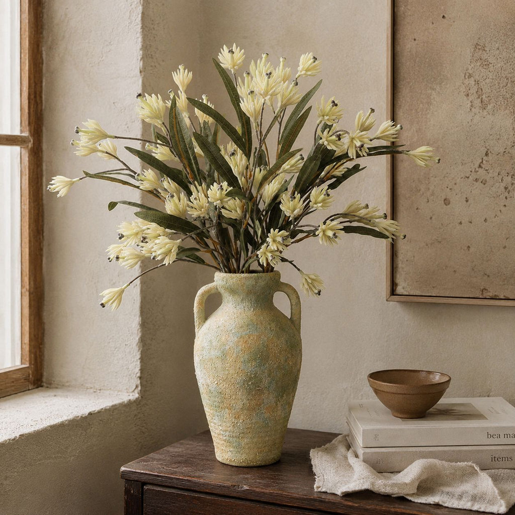Magnolia artificiel en soie, bouquet de 9 fleurs (61 cm), décoration élégante pour maison, hôtel, mariage, style provençal, sans entretien